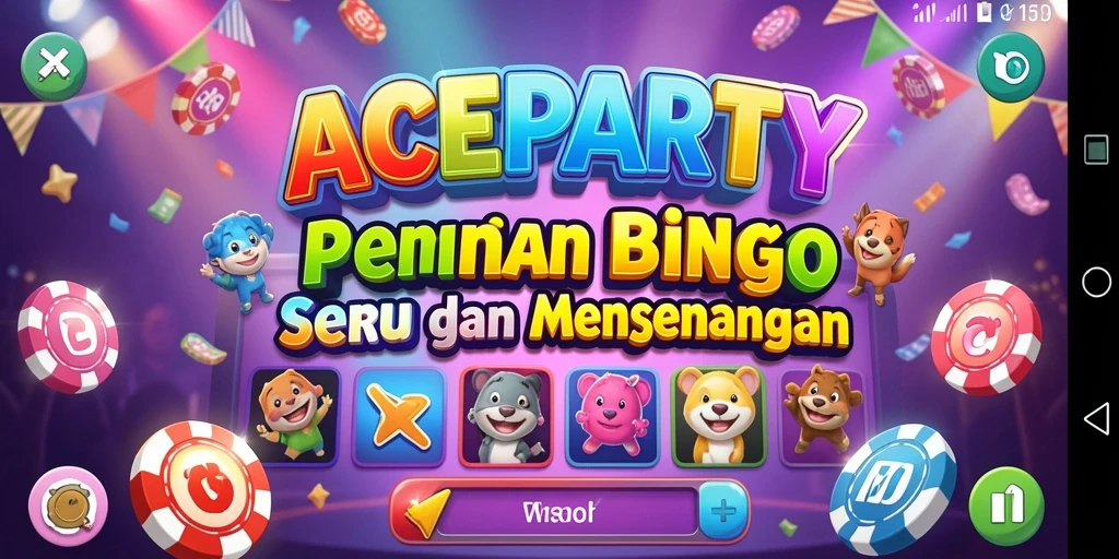 Tampilan gameplay seru dalam ACEPARTY dengan tema Bingo.