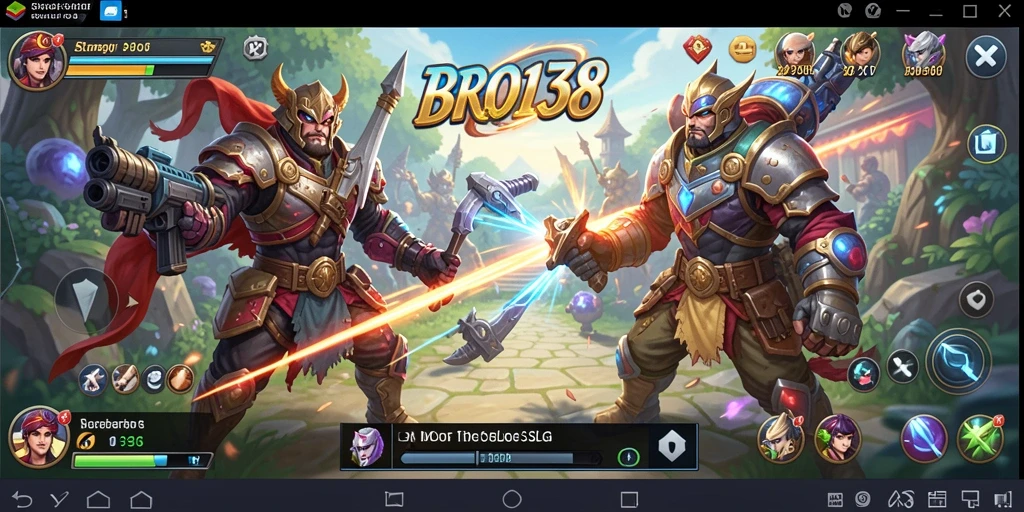 Tangkapan layar gameplay BRO138 menunjukkan aksi strategi epik dan lingkungan yang realistis.