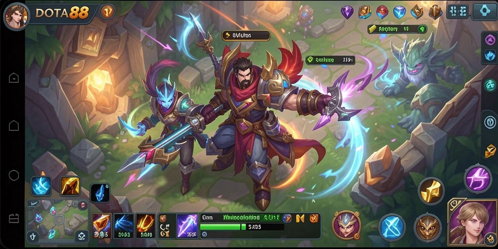 Tampilan gameplay DOTA88 dengan karakter yang menjalani kehidupan sehari-hari.