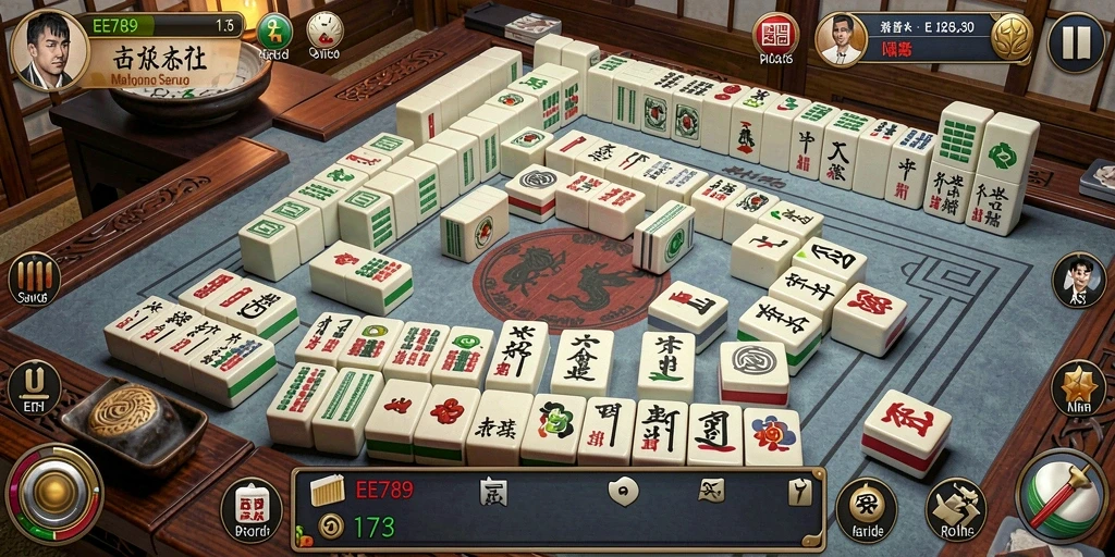 Screenshot gameplay EE789 menampilkan keseruan saat bermain Mahjong.