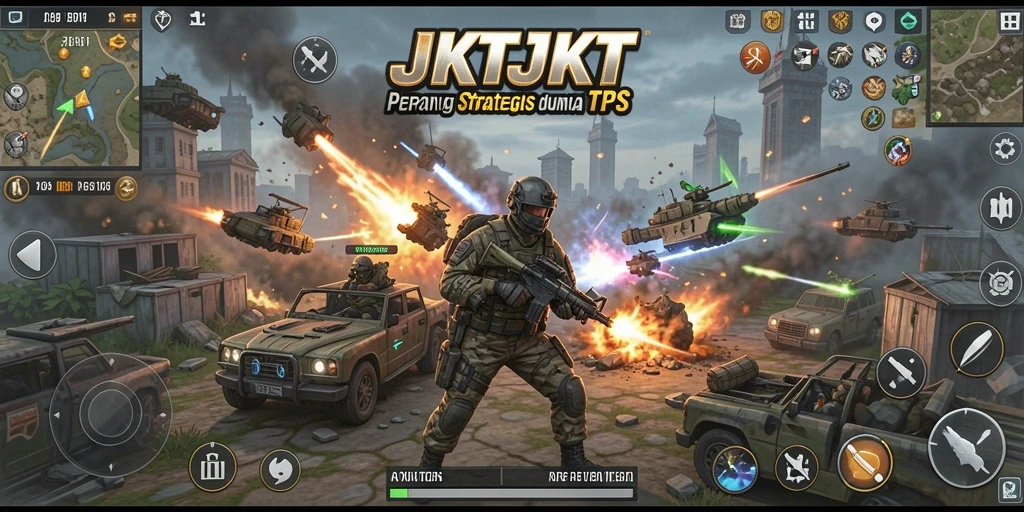 Gameplay seru JKTJKT dengan pertempuran mendebarkan.