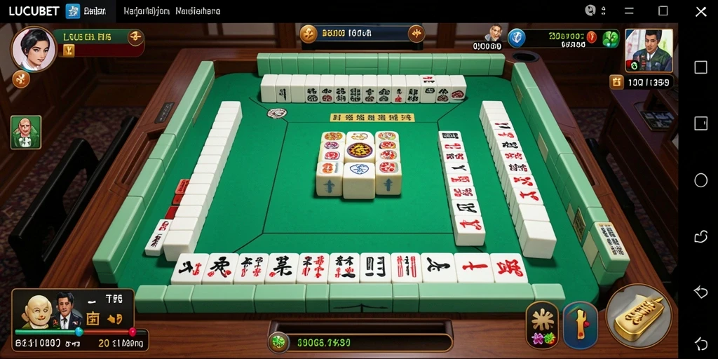 Screenshot gameplay LUCUBET yang menunjukkan suasana permainan Mahjong.