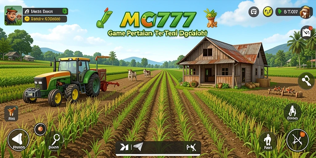 Tampilan gameplay MC777 yang menarik dengan aktivitas pertanian.