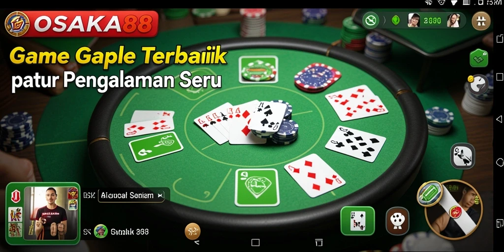 Screenshot utama OSAKA88 menampilkan gameplay Gaple yang seru.