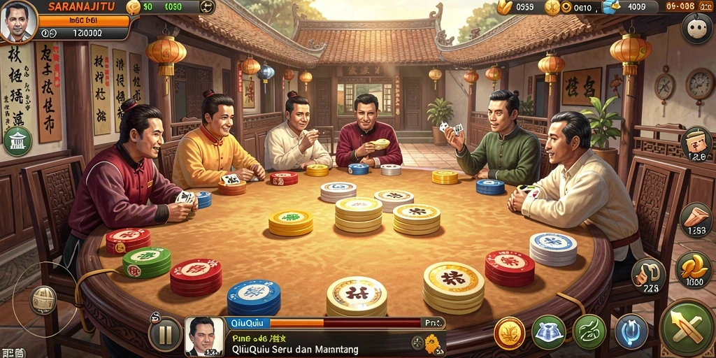 Tampilan menarik dari gameplay QiuQiu SARANAJITU.