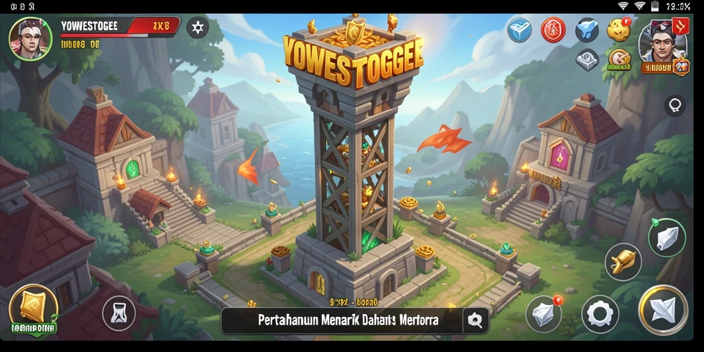 Tampilan menara pertahanan dalam YOWESTOGEL saat beraksi.